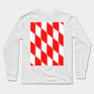 Chelsea Red and White Chequered 1990 Retro Away Long Sleeve T-Shirt